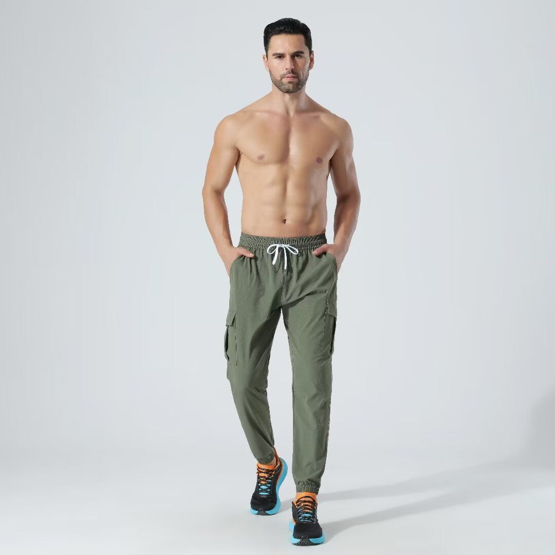Men's Clothing Casual Straight Overalls Quick-Drying Sports Running Fitness Outdoor Cycling Pants Breathable Loose Sweatpants_viptrois.com