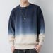 Men’s Gradient Round Neck Sweater – Thickened Loose Knit For Autumn & Winter (Blue/Dark Gray/Black, M-4XL)_viptrois.com