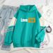 2024 Spring And Autumn New Color Block High-End Artistic LOVE YOU Cool Internet Celebrity Long Sleeve Sweatshirt_viptrois.com