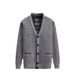 Men's Velvet V-Neck Cardigan – Thick Winter Sweater For Middle-Aged & Plus Size (Greyish/Burgundy/Camel/Blue-Gray/Smoke Gray, M-4XL)_viptrois.com