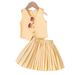Kid's Clothing Summer Girls V Neck Sleeveless Jacket Vest Pleated Skirt Small And Medium Sized Children's Two Piece Suit_viptrois.com
