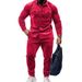 Men's Autumn Winter Suit Heavyweight Suede Solid Color Single Breasted Workwear Cardigan Two Piece Set_viptrois.com