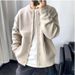 Pure Japanese Cardigan Men's Spring And Autumn Hong Kong Style Knitted Round Neck Jacket Simple Loose Thickened Sweater Coat_viptrois.com