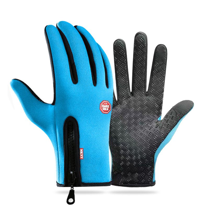 Outdoor cycling gloves sports skiing and mountaineering gloves autumn and winter touch screen non slip waterproof windproof fleece warm_viptrois.com