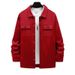 Foreign Trade Cross-border American Heavy Tooling Retro Commuter Single-breasted Lapel Jacket Casual Long-sleeved Shirt Velvet Men_viptrois.com