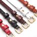 Popular women's leather belt, thin, high-end cowhide belt, embossed decoration, trendy dress belt_viptrois.com
