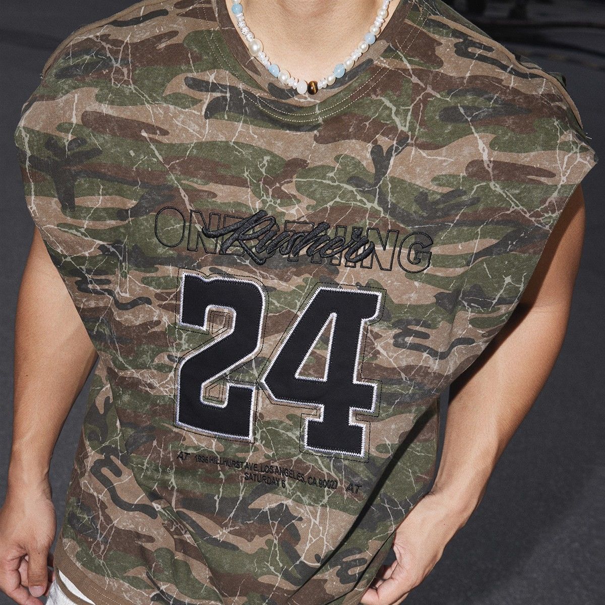 Extra Large Men's Forest Camouflage Cotton Vest Sleeveless Round Neck Tank Top Summer Embroidered Number Breathable_viptrois.com