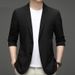 Modern Business Casual Blazer – Slim-Fit Acetate-Blend Jacket For Men (M-4XL, Notch Lapel, Unlined Versatile Layering)_viptrois.com