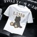 2024 Summer New Men's Short Sleeved With Creative Letter Printing On The Back, Trendy Ins Street Half Sleeve T-shirt_viptrois.com