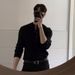 Monochrome Man- Spring Autumn New Henry Collar Long Sleeve Knitted Sweater For Men, Light And Mature Slim Fit Business Thin Style,_viptrois.com