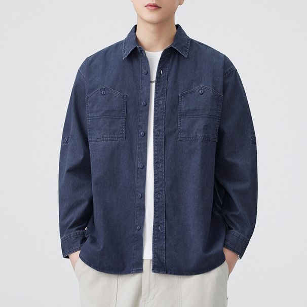 Nordmann Trendy American Style Slightly Loose Drop Shoulder Shirt For Men 2025 Early Autumn New Versatile Fashion Cardigan Top_viptrois.com