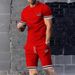 Men's Clothing Casual Short Sleeve T-Shirt Shorts Set Breathable Cotton Blend Summer Outfit For Relaxation Sports (Light Gray, Dark Gray, Black )_viptrois.com