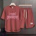 Men's Clothing 2024 Waffle Casual Summer Suit Men's Loose Teen Short sleeved T shirt Shorts Handsome Two piece Suit_viptrois.com