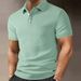 Men's Classic Jacquard Polo Shirt – Breathable Short-Sleeve Top With Moisture-Wicking Fabric, Slim Fit For Business & Casual Wear_viptrois.com