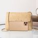 Sweet Style Straw Woven Shoulder Bag - Double Lock Crossbody Purse For Women, Fashionable & Versatile Summer Handbag_viptrois.com