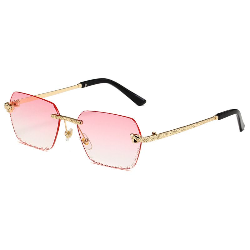 Unisex Frameless Sunglasses - Leopard Print Temple, UV400 Protection, Fashion Driving Sunglasses Fashion Trends Hot-selling_viptrois.com