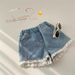 Girls' Shorts Denim Summer Thin 2024 New Style Fashionable Shorts Trendy Baby Outer Wear Loose Children's Hot Pants_viptrois.com