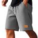Men's Clothing Waffle Knit Shorts 5-Inch Inseam Casual Lounge Athletic Breathable Quick-Dry Flat Front Drawstring_viptrois.com