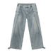 Men's Clothing | New Niche Design Crease Deconstruction American High Street Straight Washed Jeans_viptrois.com