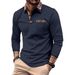 Pulse European And American Foreign Trade Autumn Long Sleeve Button Color Block Men's Sports Polo Shirt_viptrois.com
