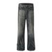 Men's Clothing Street Heavy Wash Decolorization Design High Men's And Women's Denim Trousers_viptrois.com