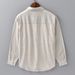 Men's Clothing Spring And Summer Linen Long Sleeved Shirt For Men Business Casual Versatile Cotton And Linen Shirt Literary Men's Linen Top_viptrois.com