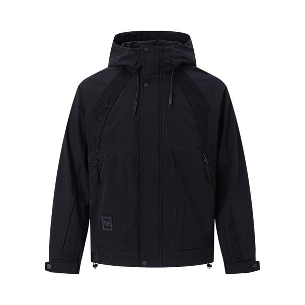 UNF Cleanfit Structured Split Spliced Loose Hooded Jacket Windproof Warm Thickened Cotton Coat For Men Autumn Winter_viptrois.com